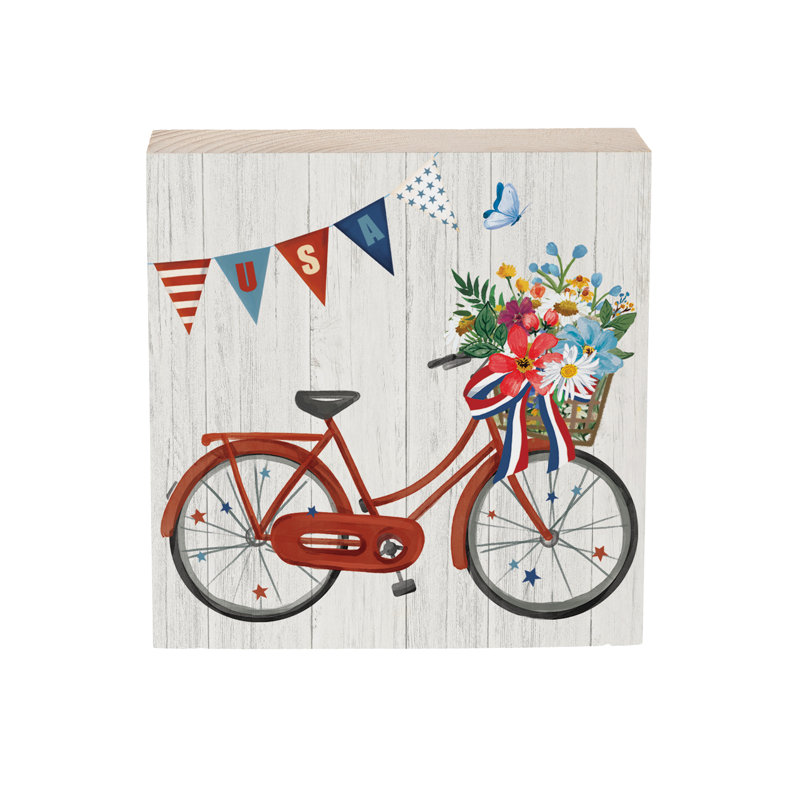 Vélo patriotique en bois américain 6 pi