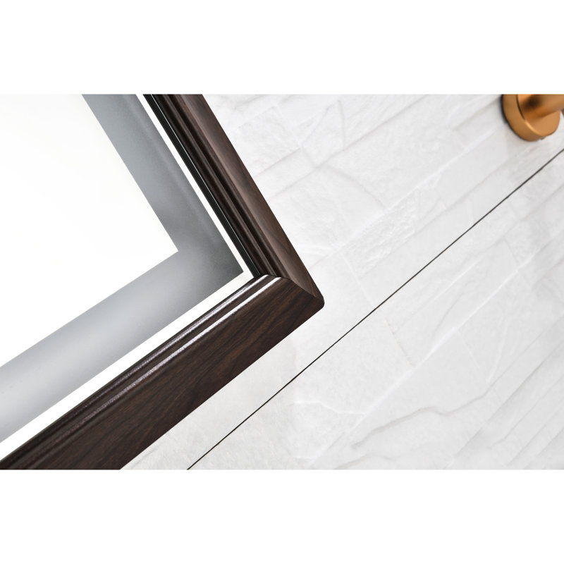 Miroir multifonctionnel à DEL pour salle de bain - Smart Touch, température de couleur réglable, désembuage, aluminium brun, profondeur de 39,53 po, largeur de 23,29 po, hauteur de 1,54 po, meuble-lavabo à DEL de 21,32 lb avec