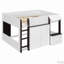 Lit mezzanine double avec maisonnette et rangement, lit en bois moderne pour enfants / adolescents-94588908