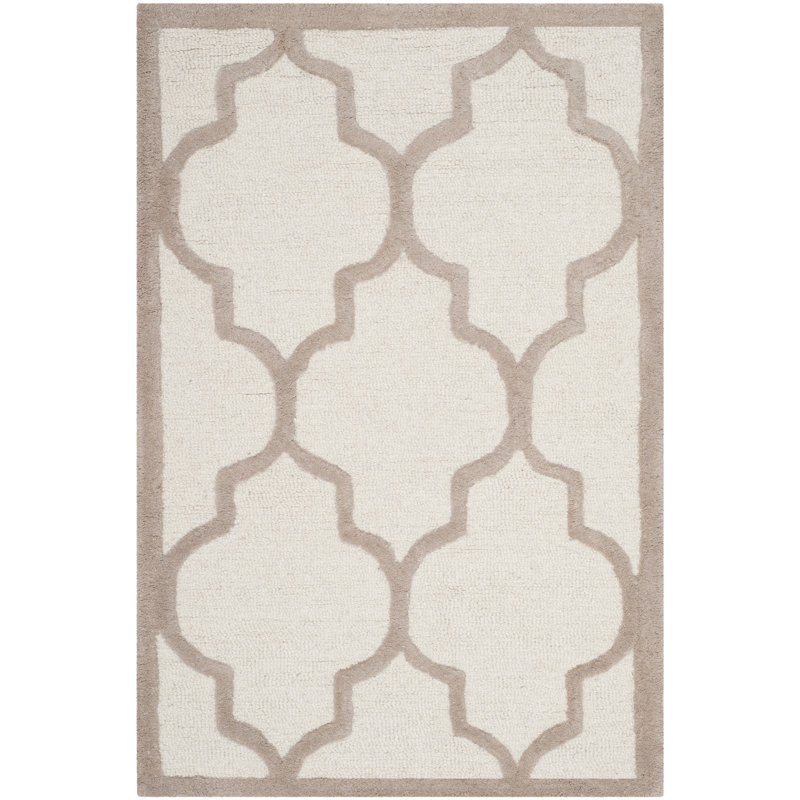 Cannen Hand Tufted Wool Geometric Rug, Rectangle 3' x 5'