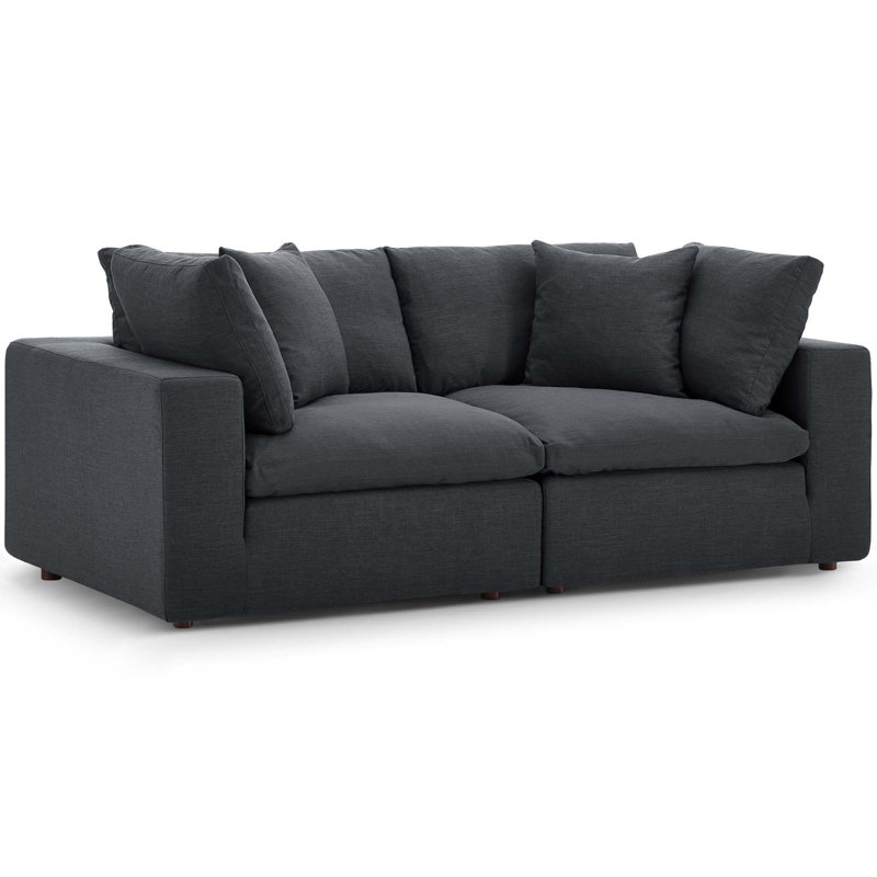 Modway Copper Grove Hrazdan Down-filled Over-stuffed 2-piece Sectional Sofa Set, Gray 100% Polyester