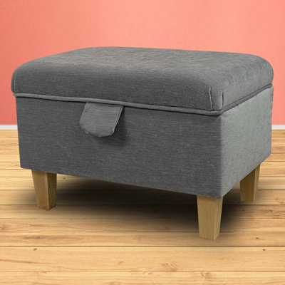 50.8cm Wide Rectangle Solid Colour Footstool Ottoman with Storage