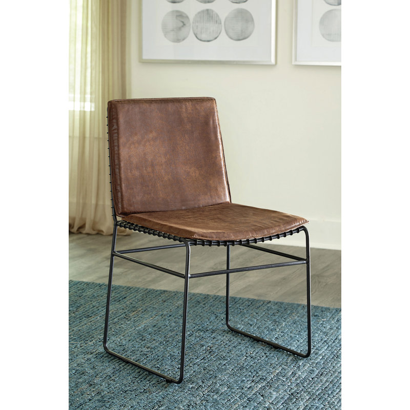 Hedon Metal Dining Side Chair Antique Brown