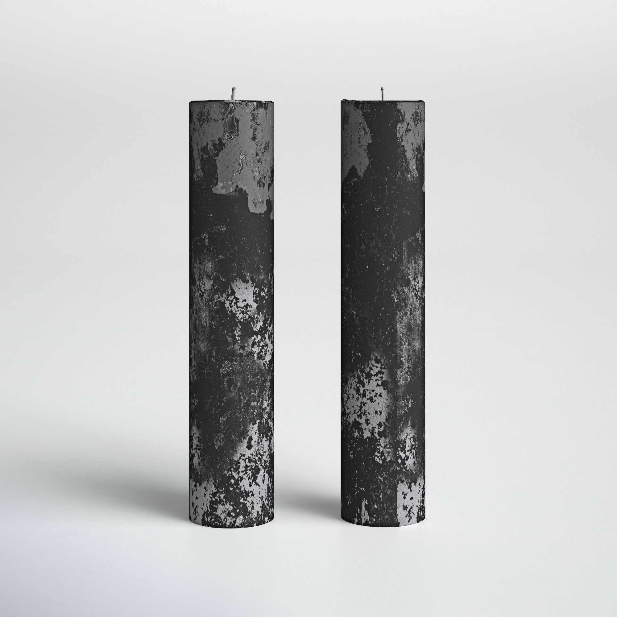 Unscented Pillar Candle, Black, 13.75" H x 2.75" W x 2.75" D