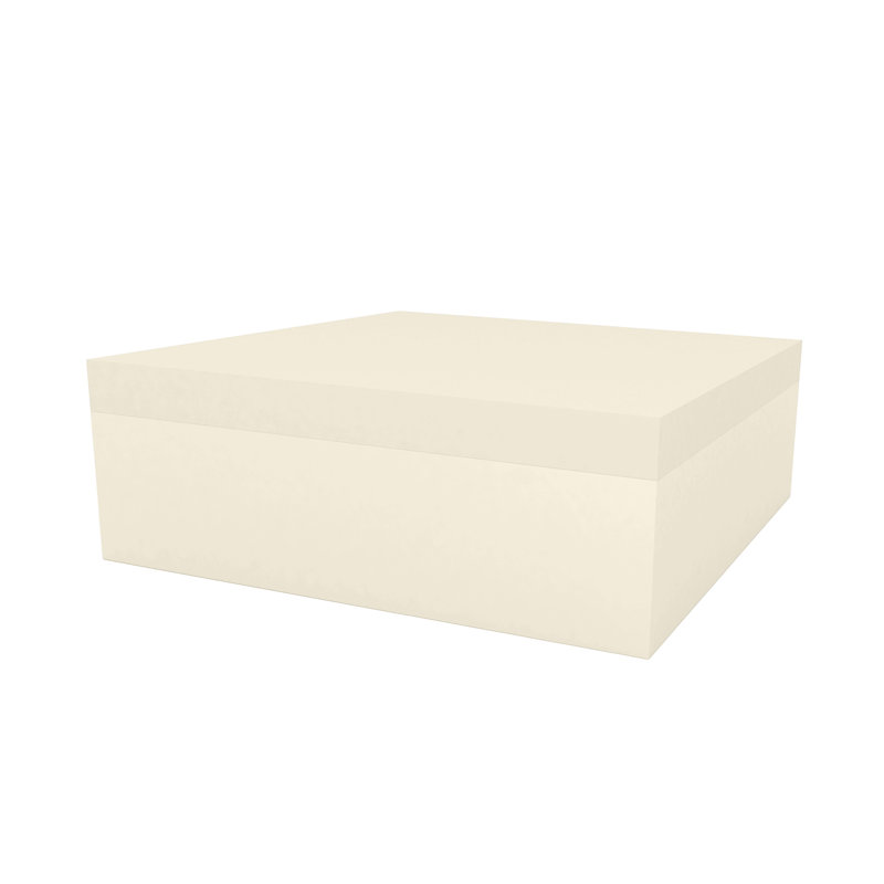 Jut Outdoor Ottoman with Cushion, Ecru