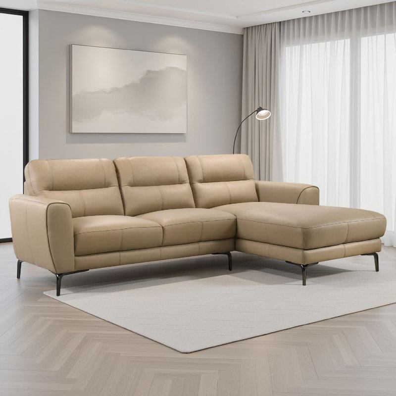 Ensemble modulaire 2 pièces, Cuir véritable taupe