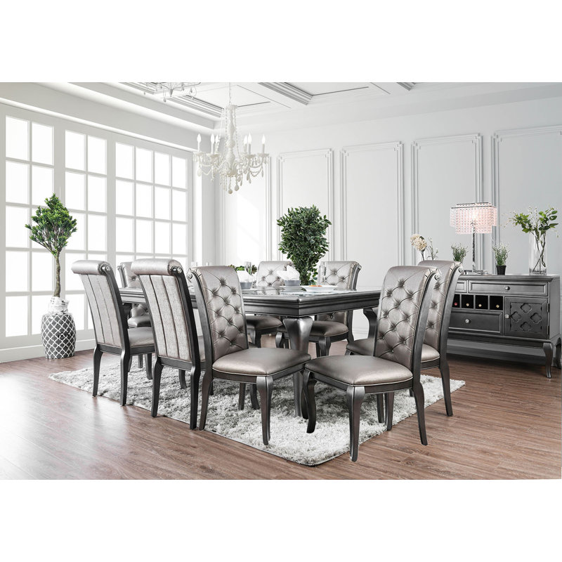 Elbing Extendable Four Leg Dining Set, 9