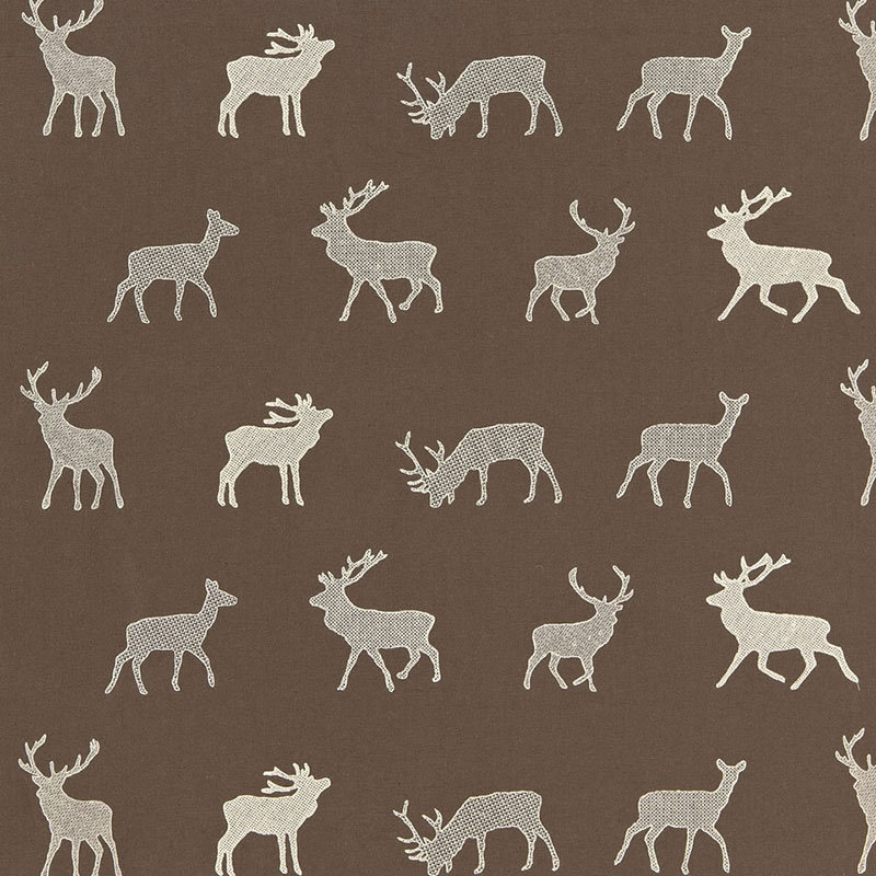 Caribou Embroidery Fabric, Brown