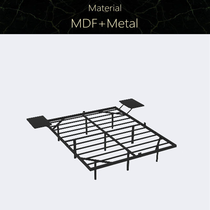 Bed Frame, Heavy Duty Metal Bed Frame, Quick & Easy Assembly, LED Light, No Noise, Queen
