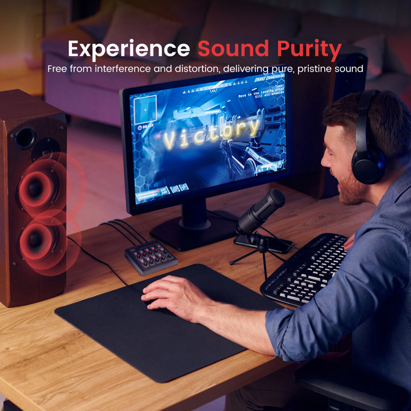 Mini table de mixage sans fil à 8 canaux Pyle avec entrée USB Pyle Pyle - 8 entrées mono / stéréo à découpage | Conception à très faible bruit avec une hauteur libre élevée | Carte son USB intégrée - PMAX8