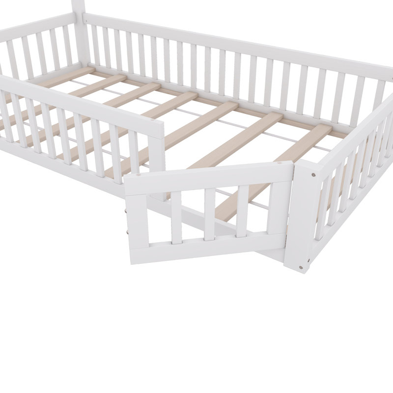 Solid Wood Bed,  European Single (90 x 200 cm), White
