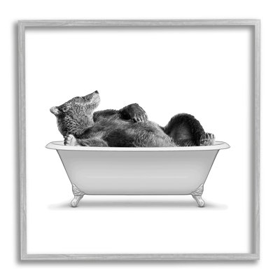«Woodland Bear Antique Tub» par Annalisa Latella - reproduction de dessin sur bois