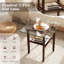 24 Inch 2-Tier Square Glass Coffee Table Centre Table with Storage Shelf