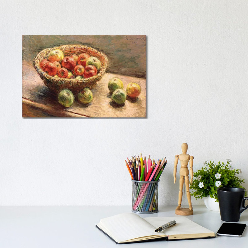 Le Panier De Pommes, 1880 by Claude Monet - Wrapped Canvas Gallery-Wrapped Canvas Giclée, 20.32 cm H x 30.48 cm W