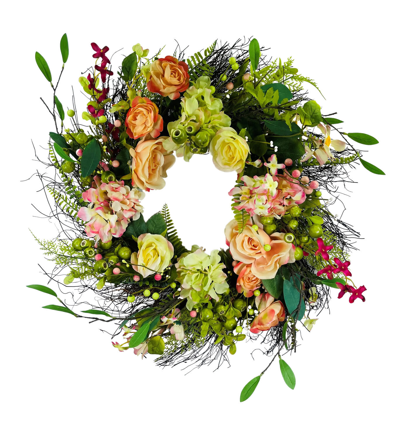 Primrue Faux Rose Twig 24'' Wreath & Reviews | Wayfair