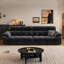 Canapé modulaire noir + chenille argent + bois massif + bois manufacturé + métaux + plastique-24081564-24081554