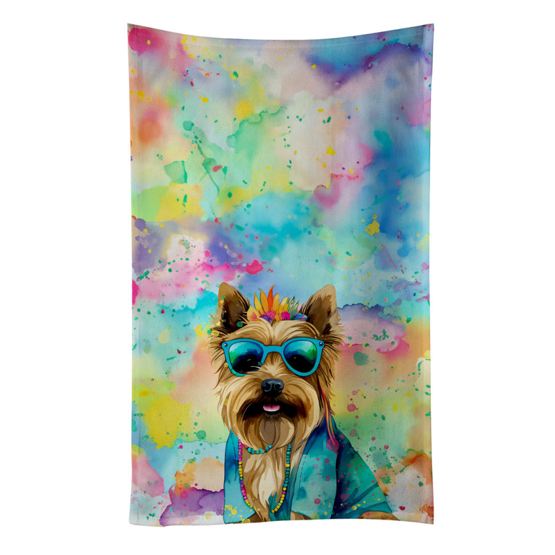 Cairn Terrier Hippie Dawg Kitchen Towel