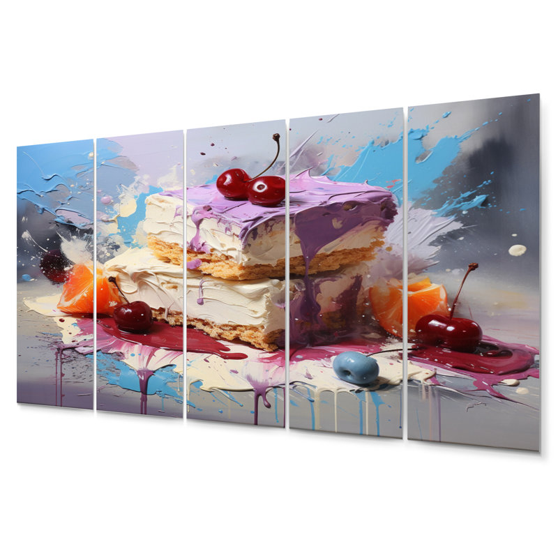 Dessert Food Popart IV - Ensemble d'art mural en métal