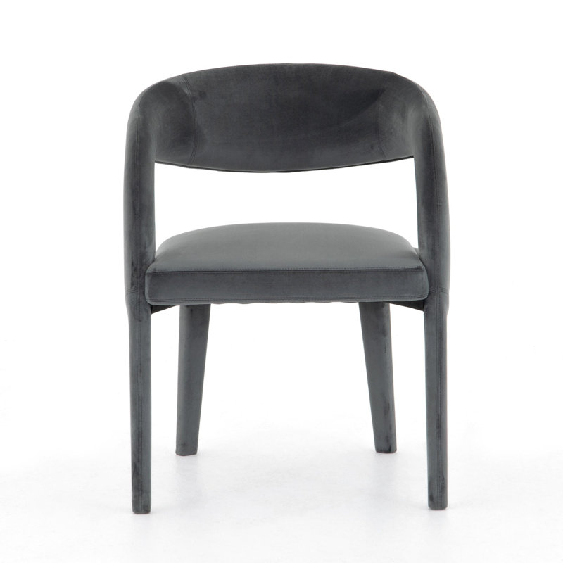 Hawkins Standard Upholstered Arm Chair, Charcoal Velvet
