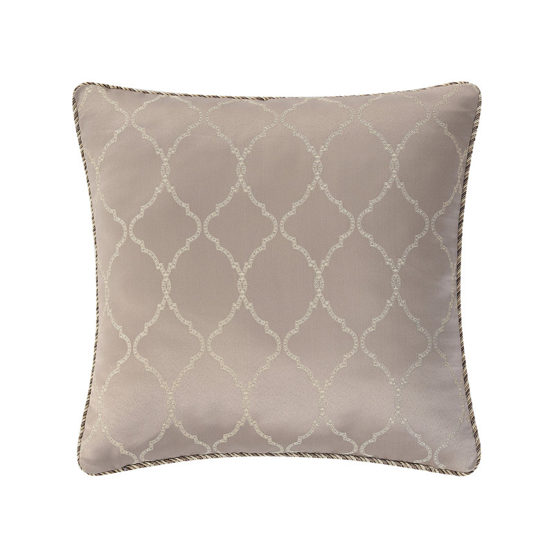 Taupe Jacquard and Taped Decorative Pillow Set