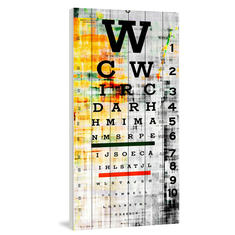 " Eye Chart " by Parvez Taj, 36" H x 18" W x 1.5" D