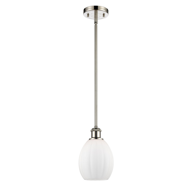 Luminaire suspendu sphère 1 lumière Bolduc, Ampoule non incluse, Blanc mat, Nickel poli