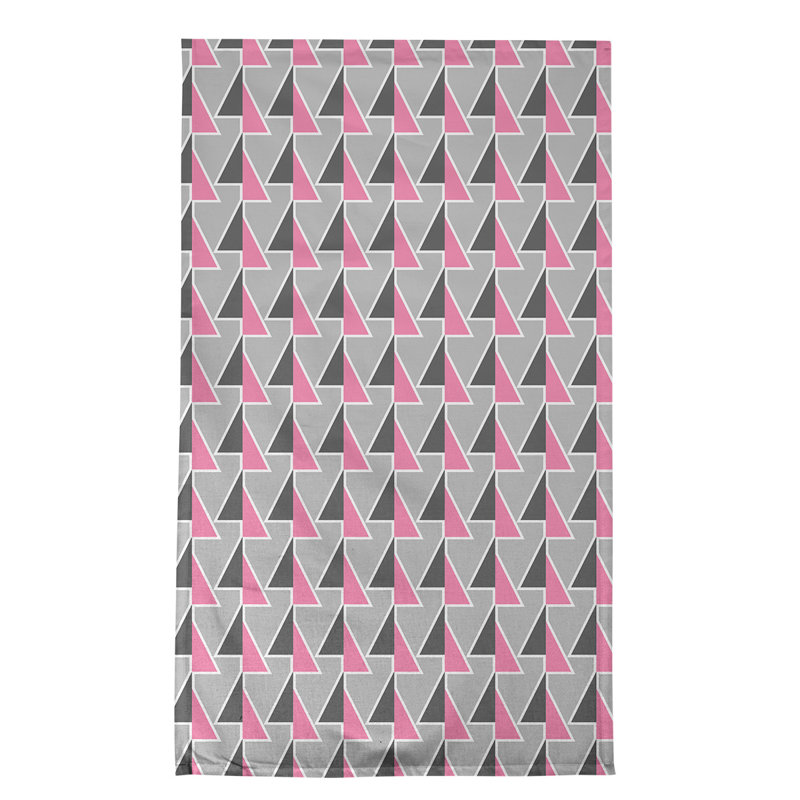 Jordao Tea Towel Kitchen Towel, Black/Pink/Gray, Cotton Twill