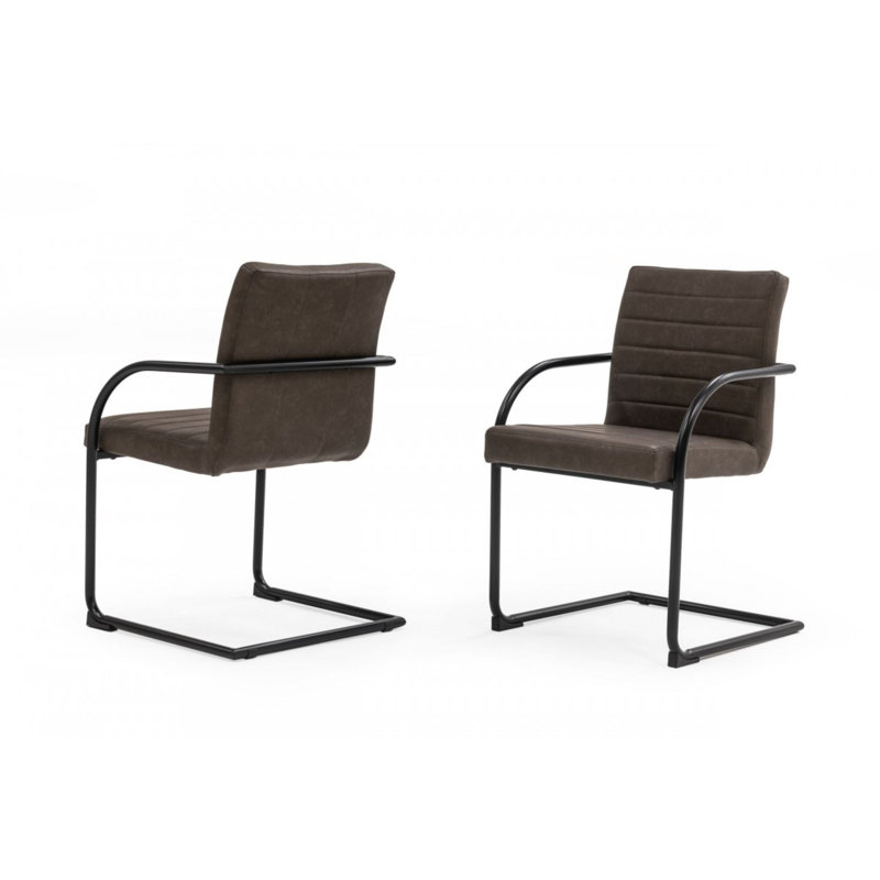 Dewey - Ensemble de 2 chaises de salle à manger modernes, Brun