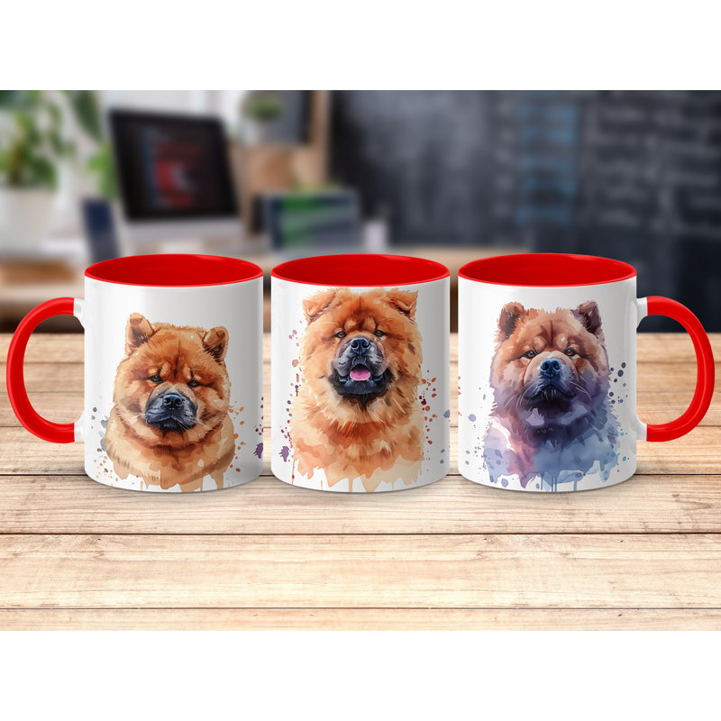 Ceramic Coffee Mug, Red, 3