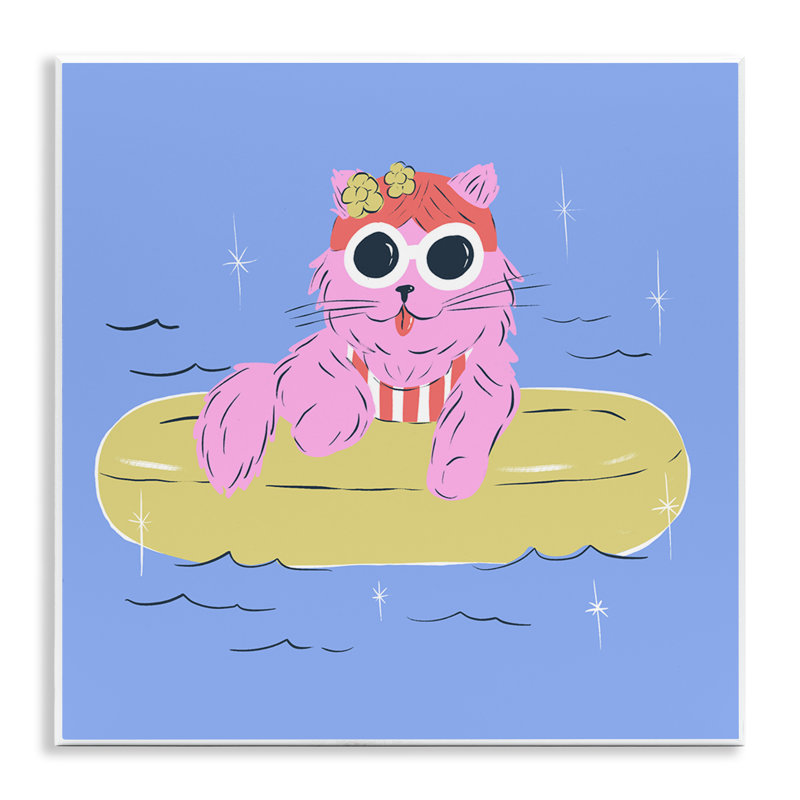 Plaque murale pour chat Summer Pool Float, design par Krissy Mast