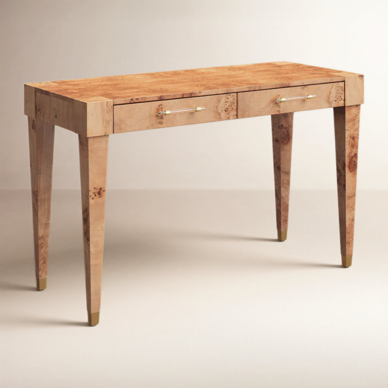 Elianna Solid Wood Top Writing Desk, Natural
