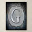 « letter g », art textuel sur toile tendue-21938895