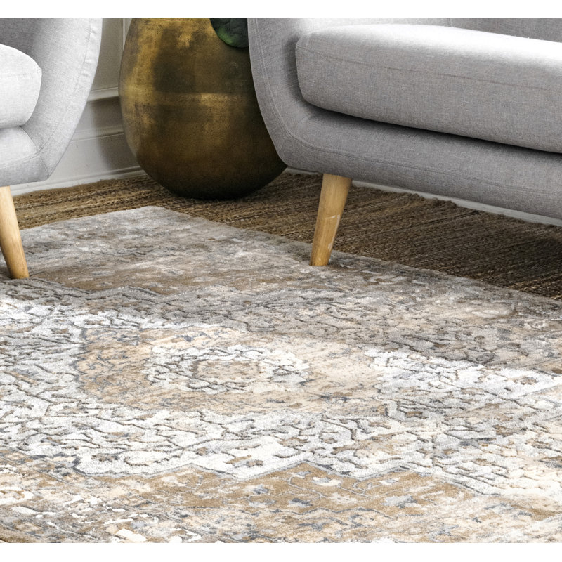 Tapis oriental beige Funke, Rectangle 6 pi 7 po x 9 pi