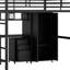 Lit mezzanine double en métal avec ensemble de table et garde-robe Alainah