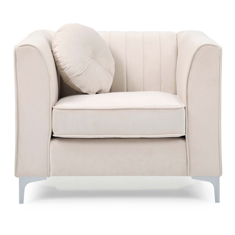 Fauteuil contemporain incliné, Ivoire ivoire