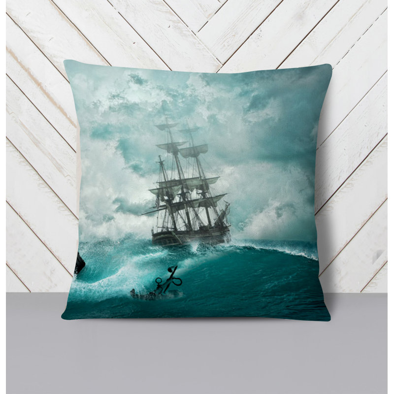 Throw Pillow With Insert, Blue 2, 18"H x 18"W