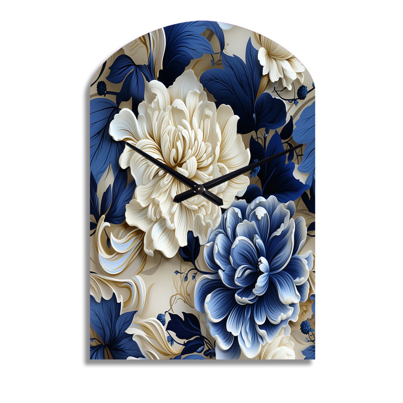 Horloge murale victorienne bleu cobalt victorien, Grand