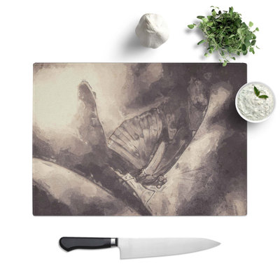 Tempered Glass Butterfly Wing Chopping Board