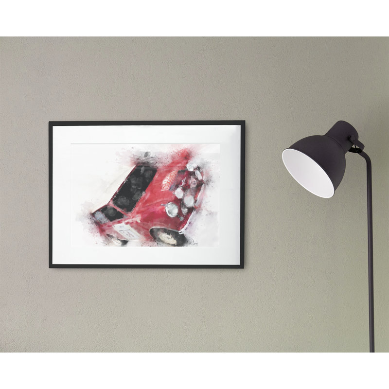 Mini Rally Car - Single Picture Frame Print on Wood