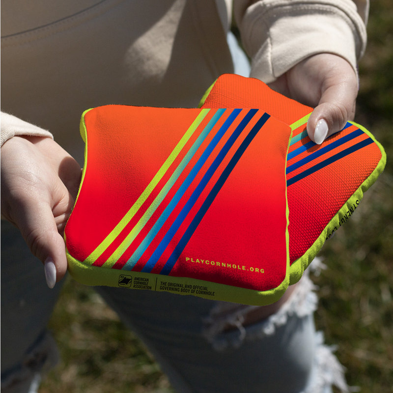 Sacs de cornhole rétro à rayures Synergy Edge, Rouge