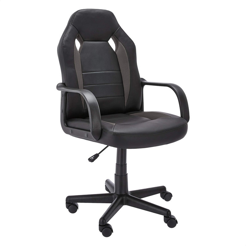 Ergonomic Gaming Tilt Rock Chair, Gray/Black