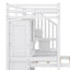  Lit mezzanine simple au-dessus de simple Karanfila avec bureau intégré et escalier, avec compartiments de rangement et tablettes-691808303