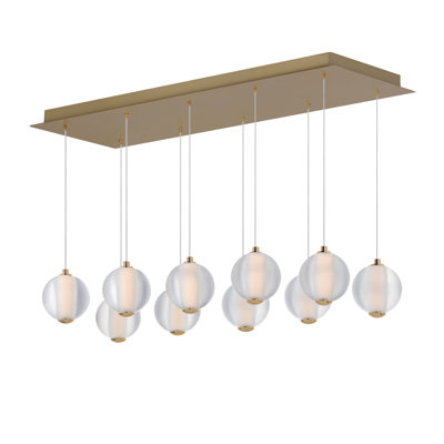 Alicano 10 Light Glass Steel Dimmable LED Pendant