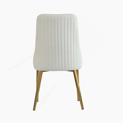 Modern Pu Sponge-Filled Dining Chair, Solid Wood Metal Legs, Suitable for Restaurants, Living Rooms and Rooms-(Set Of 2)