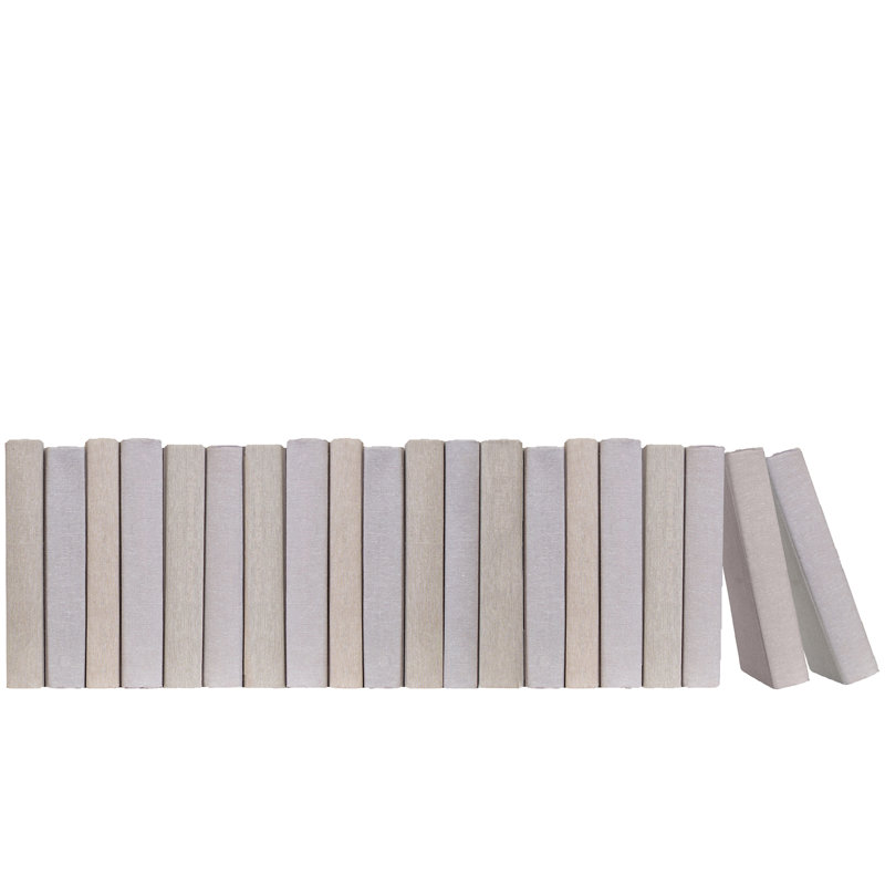 Decorative Books - Driftwood Linen Wrapped Books - Tan Books By The Foot