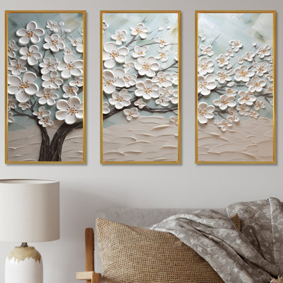 Dogwood Serenity Magical Tree IV - Flower Field Wall Art Print Set