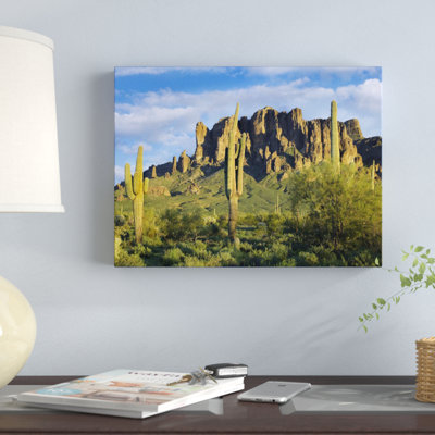" Saguaro Cacti And Superstition Mountains At Lost Dutchman State Park, Arizona "