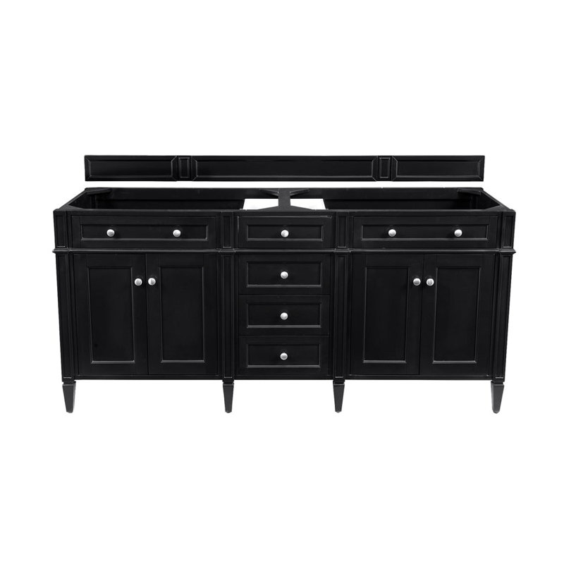 Brittany 72" W Double Vanity, Burnished Mahogany, 8" Widespread, Tajnar Eclos
