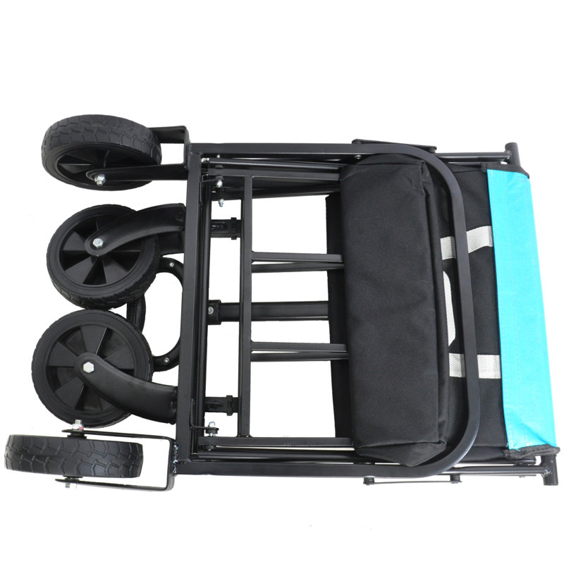 Mini chariot de plage pliable, Noir / Orange, H 3,02 pi x l 2,53 pi x P 1,27 pi