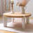 Modern Burlywood Solid Wood Round Coffee Table